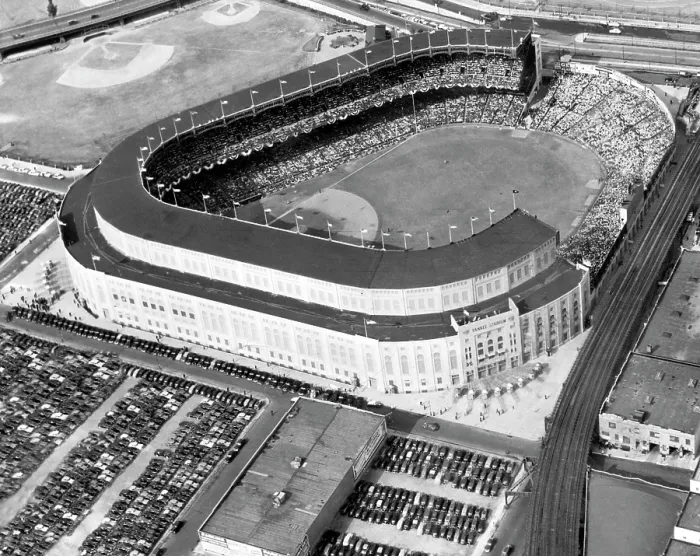 Framed Print : Over 70, 000 fans jam Yankee Stadium awaiting the first game of the 1941 World Series between the New York Yankees and the Brooklyn Dodgers. New York City, September 25, 1941