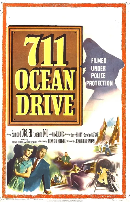Framed Print : 711 OCEAN DRIVE, US poster, bottom from left: Joanne Dru, Edmond O'Brien, 1950 Framed Print : 711 OCEAN DRIVE, US poster, bottom from left: Joanne Dru, Edmond O'Brien, 1950