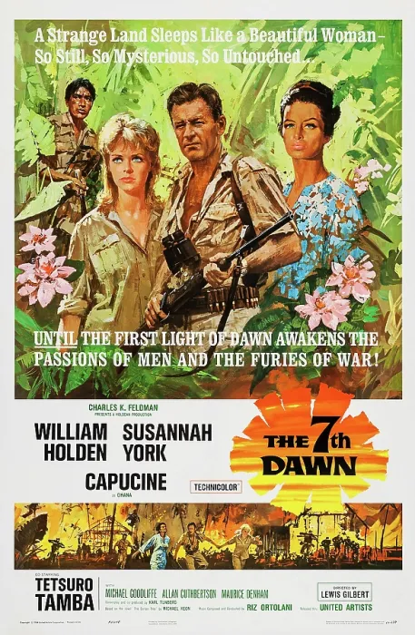 Framed Print : THE 7TH DAWN, (aka THE SEVENTH DAWN), US poster art, from left: Tetsuro Tamba, Susannah York, William Holden, Capucine, 1964 Framed Print : THE 7TH DAWN, (aka THE SEVENTH DAWN), US poster art, from left: Tetsuro Tamba, Susannah York, William Holden, Capucine, 1964