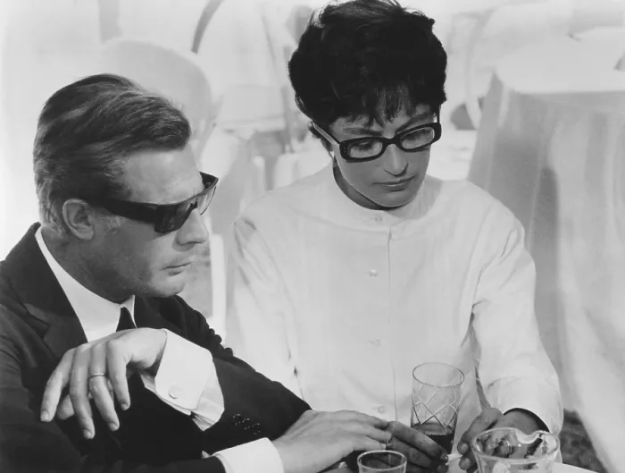 Framed Print : 8 1 / 2, from left: Marcello Mastroianni, Anouk Aimee, 1963