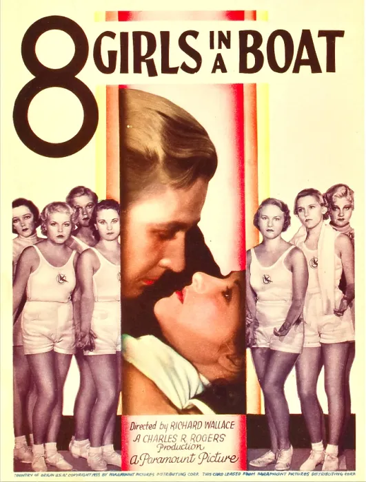 Framed Print : 8 GIRLS IN A BOAT, center left: Douglass Montgomery on midget window card, 1934 Framed Print : 8 GIRLS IN A BOAT, center left: Douglass Montgomery on midget window card, 1934