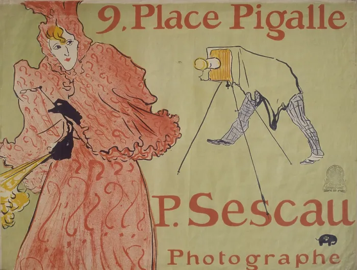 Framed Print : 9, Pigalle Square (9, Place Pigalle), by Henri de Toulouse Lautrec, 1894, 19th Century, litography - France, Paris, Poster Museum. Whole artwork view