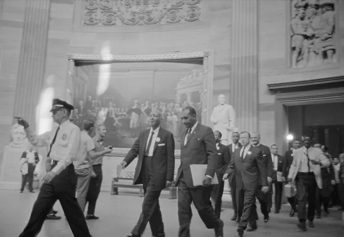 Framed Print : A. Philip Randolph and civil rights leaders in the U.S. Capitol during the March on Washington. August 28, 1963. (BSLOC_2015_14_102)
