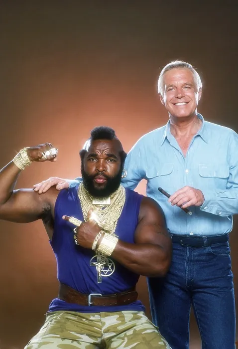 Framed Print : THE A-TEAM, from left: Mr. T, George Peppard, 1983-1987 Framed Print : THE A-TEAM, from left: Mr. T, George Peppard, 1983-1987