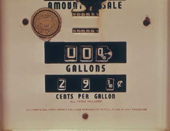 Framed Print : An abandoned gasoline pump with a price of 29.9 cents per gallon. During the 1973-74 energy crisis this price was a nostalgic memory. The pump bears a 1969 state seal