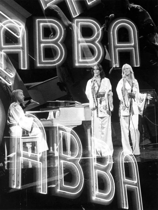 Framed Print : ABBA performing on an NBC program in 1976.. Courtesy: CSU Archives / Everett Collection Framed Print : ABBA performing on an NBC program in 1976.. Courtesy: CSU Archives / Everett Collection