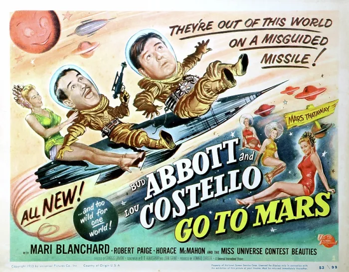 Framed Print : ABBOTT AND COSTELLO GO TO MARS, Bud Abbott, Lou Costello [Abbott & Costello], Mari Blanchard, 1953