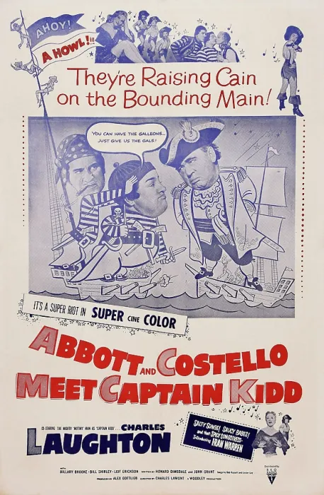 Framed Print : ABBOTT AND COSTELLO MEET CAPTAIN KIDD, US poster art, from left: Bud Abbott, Lou Costello, Charles Laughton, 1952