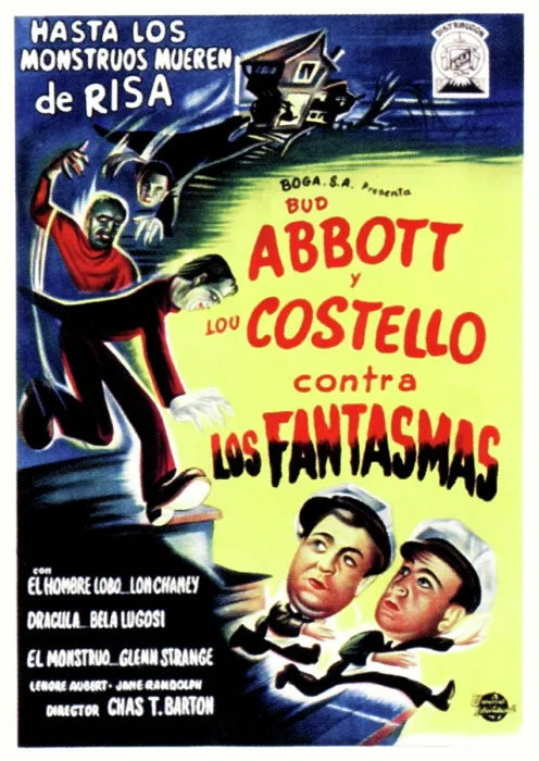 Framed Print : ABBOTT AND COSTELLO MEET FRANKENSTEIN, (aka CONTRA LOS FANTASMAS), Abbott & Costello-lower right: Lou Costello, Bud Abbott on Spanish poster art, 1948 Framed Print : ABBOTT AND COSTELLO MEET FRANKENSTEIN, (aka CONTRA LOS FANTASMAS), Abbott & Costello-lower right: Lou Costello, Bud Abbott on Spanish poster art, 1948