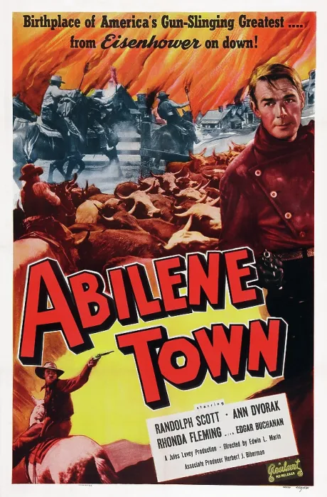 Framed Print : ABILENE TOWN, US poster art, Randolph Scott, 1946 Framed Print : ABILENE TOWN, US poster art, Randolph Scott, 1946