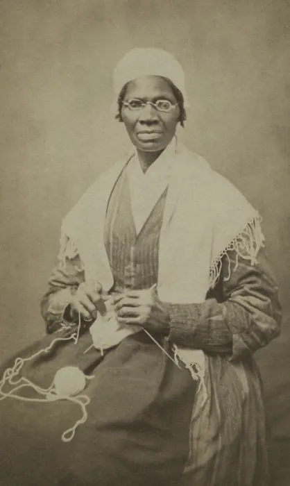 Framed Print : Abolitionist Sojourner Truth, sits with yarn and knitting needles, 1864 Framed Print : Abolitionist Sojourner Truth, sits with yarn and knitting needles, 1864