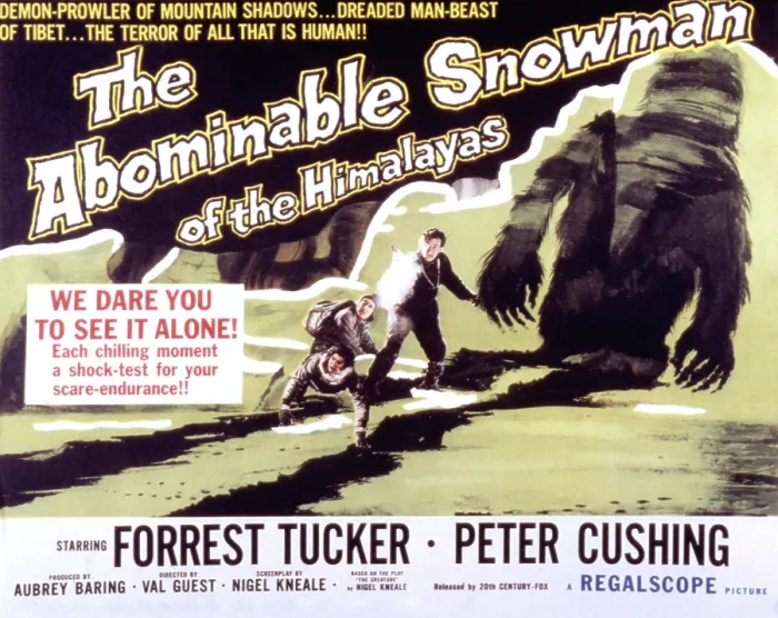 Framed Print : THE ABOMINABLE SNOWMAN, (aka THE ABOMINABLE SNOWMAN OF THE HIMALAYAS), Forrest Tucker, Peter Cushing, 1957, TM and copyright 20th Century-Fox Film Corp