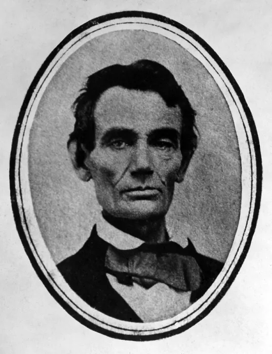 Framed Print : Abraham Lincoln (1809-1856) portrait taken on August 26, 1858, during his unsuccessful campaign for the Illinois Senate seat against Stephen Douglas. Ambrotype by T