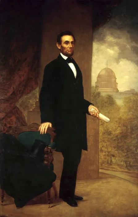 Framed Print : ABRAHAM LINCOLN, by William F. Cogswell, 1869, oil on canvas. President Ulysses S