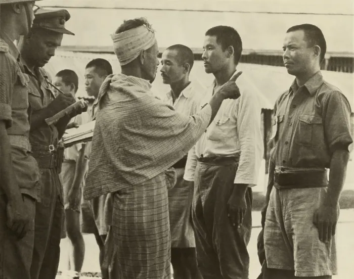Framed Print : Accusation of a Burmese civilian from Kalagon, where Japanese troops massacred 637 villagers Framed Print : Accusation of a Burmese civilian from Kalagon, where Japanese troops massacred 637 villagers