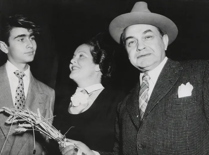 Framed Print : Actor Edward G. Robinson, with his wife, Gladys Lloyd, and son, Edward G. Robinson Jr. in Paris. June 23, 1948