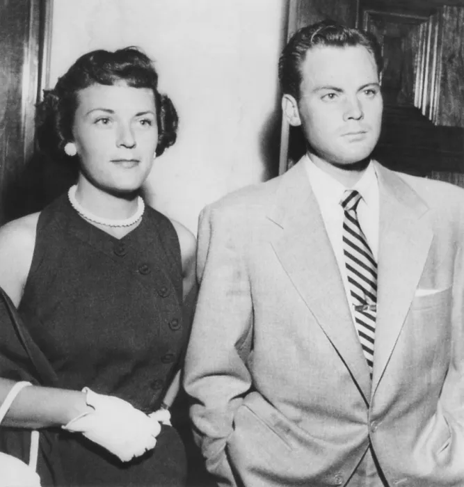 Framed Print : Actor John Agar in court on July 20, 1950 to face to drunk driving charges. With him is his wife Loretta Barnett Combs Agar. (CSU_2015_11_1178) Framed Print : Actor John Agar in court on July 20, 1950 to face to drunk driving charges. With him is his wife Loretta Barnett Combs Agar. (CSU_2015_11_1178)