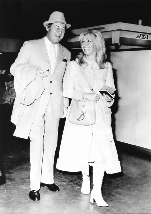 Framed Print : Actor Rex Harrison and Elizabeth Harris, former wife of actor Richard Harris, at Heathrow Airport. The engaged couple were taking a short holiday to Lo Bourgot, France. Nov