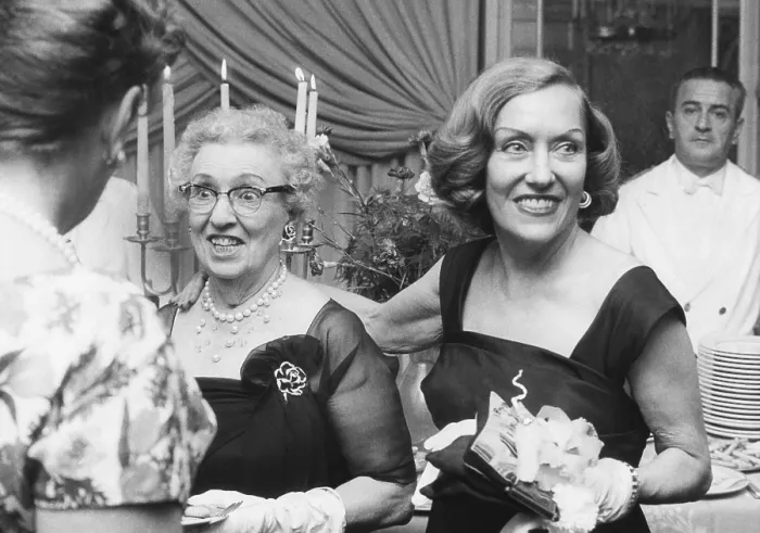 Framed Print : Actress Gloria Swanson (right) and her mother, Mrs. Charles Woodruff, holidaying in Rome. Sept. 27, 1961. Swanson tossed the party in honor of her mother at a Via Veneto Hotel Framed Print : Actress Gloria Swanson (right) and her mother, Mrs. Charles Woodruff, holidaying in Rome. Sept. 27, 1961. Swanson tossed the party in honor of her mother at a Via Veneto Hotel