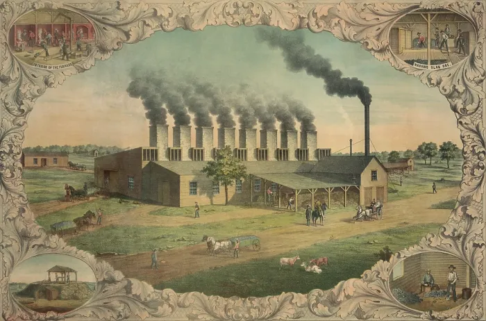 Framed Print : Advertising poster of Blow & Kennette, the proprietors of the Granby Mines and Furnaces, with offices in St. Louis, Missouri, c.1860