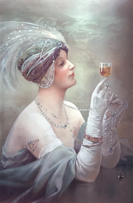 Framed Print : Advertising poster for Cognac Otard, by Louis Lessiex, 19th Century, print - Detail Framed Print : Advertising poster for Cognac Otard, by Louis Lessiex, 19th Century, print - Detail