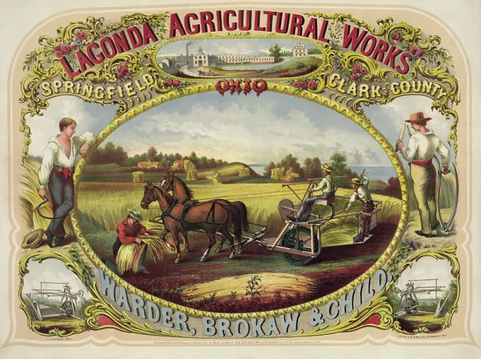 Framed Print : Advertising poster for the Laconda Reaper, one of first machines that revolutionized 19th century agriculture Framed Print : Advertising poster for the Laconda Reaper, one of first machines that revolutionized 19th century agriculture