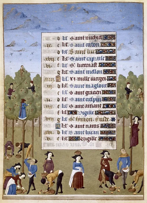 Framed Print : ADELAIDA DE SABOYA, Maestro de(15th c.); JEAN ROLIN, Maestro de(15th c.). The Hours of Adelaide of Savoy, Duchess of Burgundy. 1460-1465. October. Fruit harvest. Gothic art Framed Print : ADELAIDA DE SABOYA, Maestro de(15th c.); JEAN ROLIN, Maestro de(15th c.). The Hours of Adelaide of Savoy, Duchess of Burgundy. 1460-1465. October. Fruit harvest. Gothic art