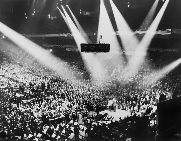 Framed Print : Adlai E. Stevenson addressing a crowd in Madison Square Garden, New York City, 1956