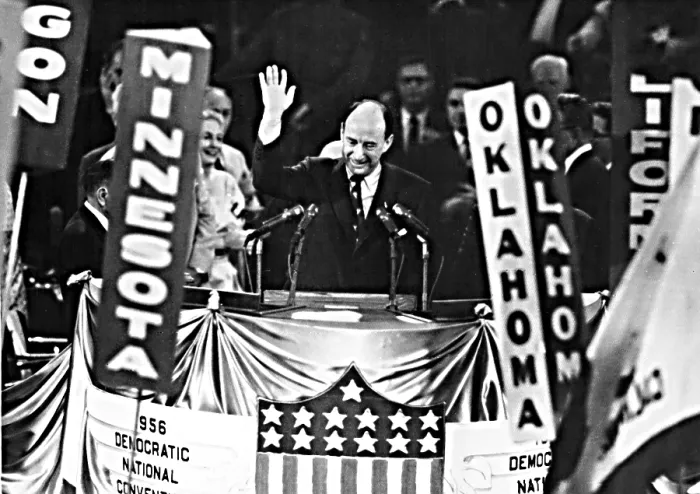 Framed Print : ADLAI STEVENSON, accepts the Democratic nomination to run for President