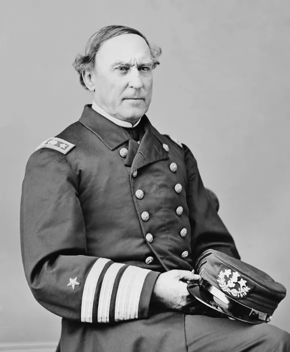 Framed Print : Admiral David Farragut, served in the US Navy from 1810 until his death in 1870. He fought in the War of 1812, the Mexican War, and the US Civil War