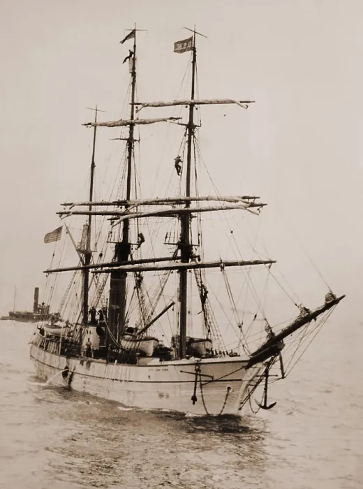 Framed Print : Admiral Richard Byrd's flag ship, THE CITY OF NEW YORK leaving for Antarctica. She was part of Byrd's First Antarctic Expedition of 1928-1930