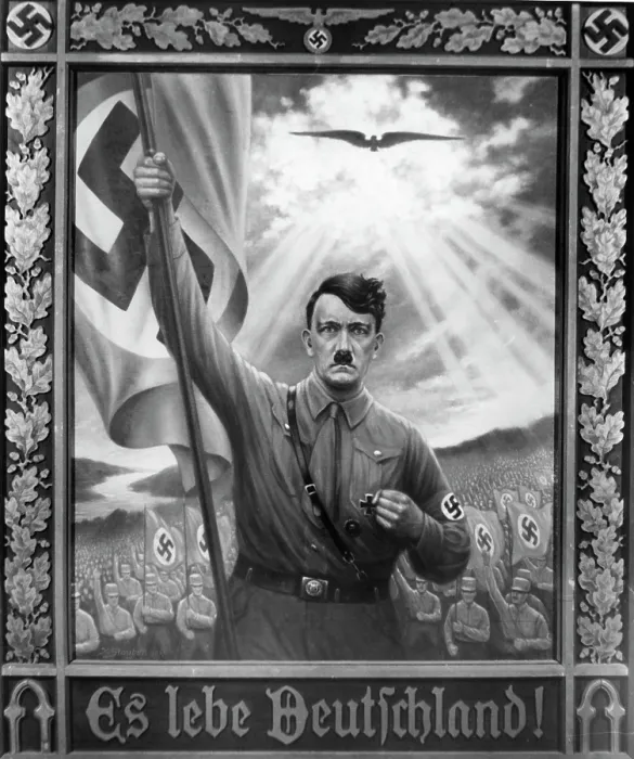 Framed Print : ADOLF HITLER, 1933 painting entitled, Es lebe Deutschland, commemorating the year Hitler came to power. Everett / CSU Archives