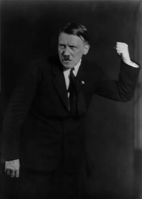 Framed Print : Adolf Hitler in dramatic oratorical pose. He rehearsed his hand gestures in photos taken by Heinrich Hoffman, ca. 1930. (BSLOC_2013_9_168) Framed Print : Adolf Hitler in dramatic oratorical pose. He rehearsed his hand gestures in photos taken by Heinrich Hoffman, ca. 1930. (BSLOC_2013_9_168)