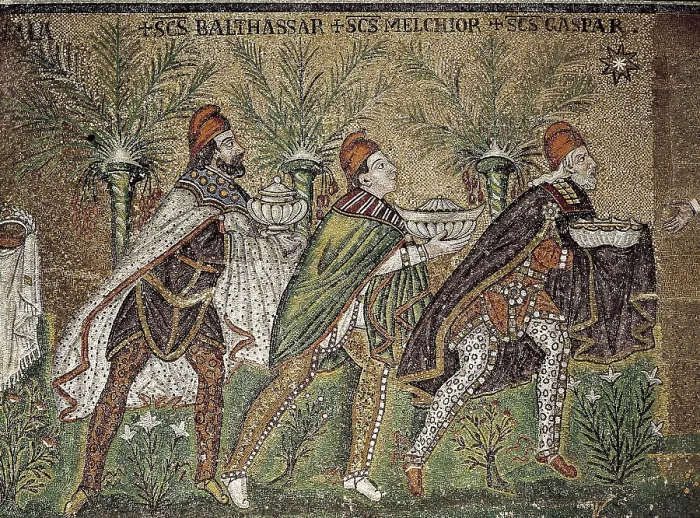 Framed Print : Adoration of the Kings. 6th c. ITALY. Ravenna. San Apollinare Nuovo. Early Byzantine art. Mosaic. AISA / Everett Collection**US SALES ONLY**