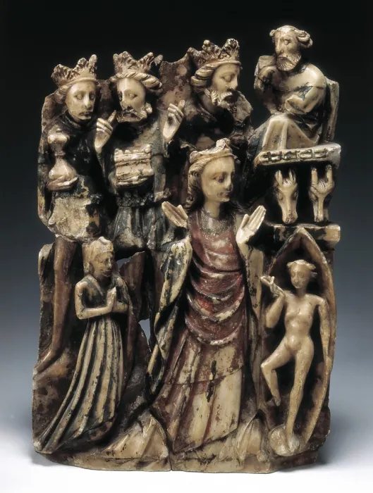 Framed Print : Adoration of the Magi (15th c.). Alabaster. English school. Gothic art. Sculpture. SPAIN. Madrid. National Museum of Archaeology. AISA / Everett Collection (11507)**US SALES ONLY**