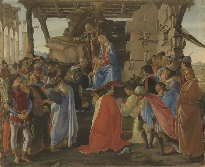 Framed Print : Adoration of the Magi, by Filipepi Sandro Known as Botticelli, 15th Century, 1475, tempera on panel, cm 111 x 134 - Italy, Tuscany, Florence, Uffizi Gallery
