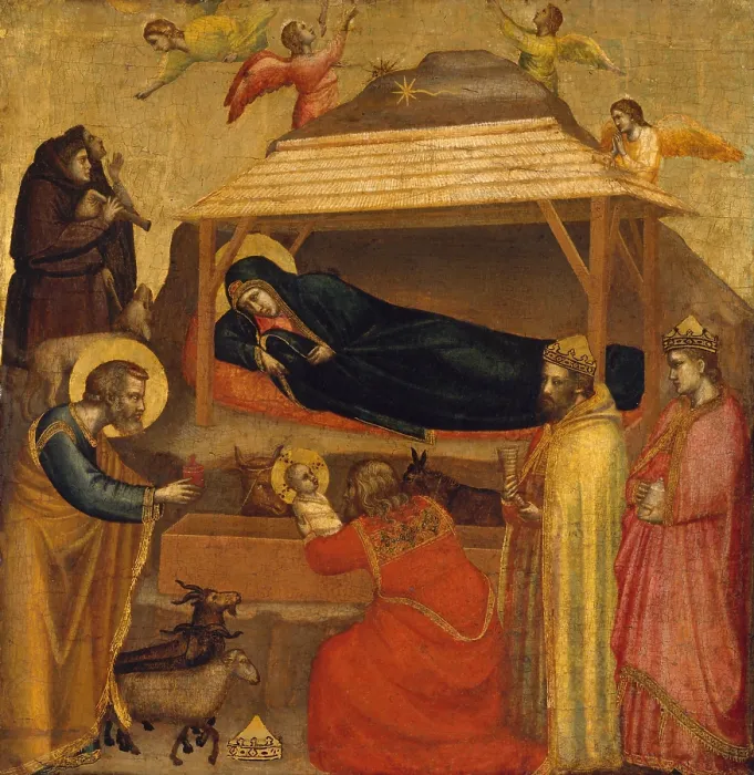 Framed Print : THE ADORATION OF THE MAGI, by Giotto, 1320, Italian Proto-Renaissance painting, tempera on wood