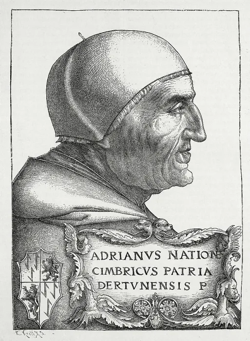 Framed Print : ADRIAN VI (1459-1523). Engraving by D. Hopfer. Renaissance art. Engraving. SPAIN. Madrid. National Library. AISA / Everett Collection**US SALES ONLY** Framed Print : ADRIAN VI (1459-1523). Engraving by D. Hopfer. Renaissance art. Engraving. SPAIN. Madrid. National Library. AISA / Everett Collection**US SALES ONLY**