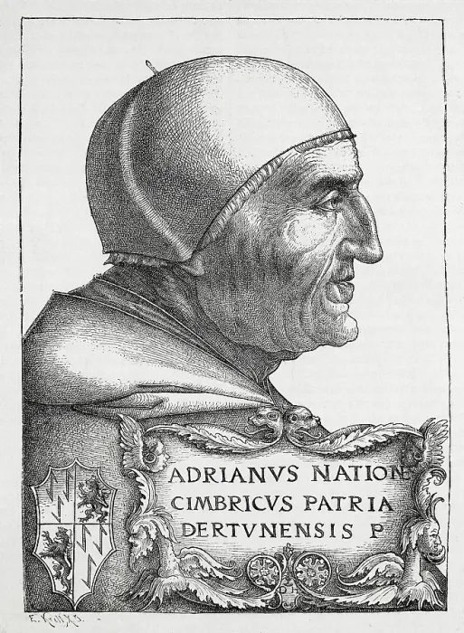 Framed Print : ADRIAN VI (1459-1523). Pope from 1522 to 1523. Engraving by D. Hopfer. Adrian VI. beg. 16th c. Work by HOPFER, Daniel (1493-1536). Renaissance art. Engraving. SPAIN. Madrid