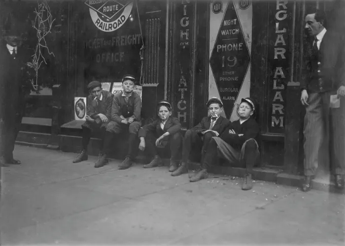 Framed Print : A.D.T. Boys. They all smokes. Birmingham, Alabama. photograph by Lewis Wickes Hine, November, 1910 Framed Print : A.D.T. Boys. They all smokes. Birmingham, Alabama. photograph by Lewis Wickes Hine, November, 1910