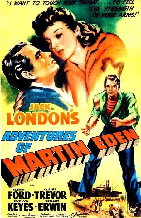 Framed Print : THE ADVENTURES OF MARTIN EDEN, US poster, from left: Glenn Ford, Evelyn Keyes, 1942