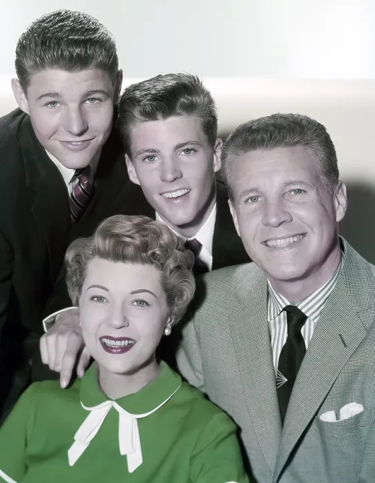 Framed Print : THE ADVENTURES OF OZZIE AND HARRIET, clockwise, from top down: David Nelson, Ricky Nelson, Ozzie Nelson, Harriet Nelson, (1950s), 1952-1966