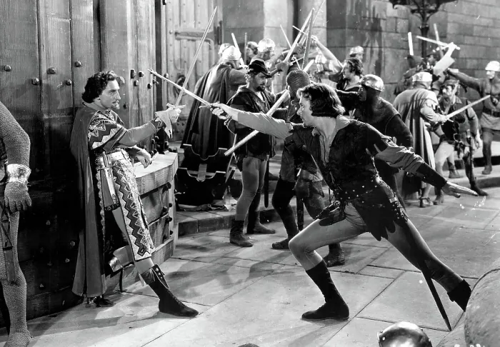 Framed Print : ADVENTURES OF ROBIN HOOD, Basil Rathbone, Errol Flynn, 1938 Framed Print : ADVENTURES OF ROBIN HOOD, Basil Rathbone, Errol Flynn, 1938