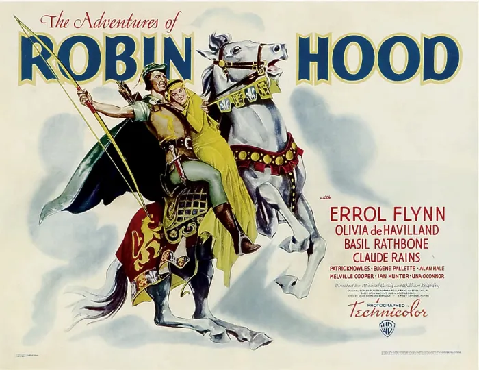 Framed Print : THE ADVENTURES OF ROBIN HOOD, from left: Errol Flynn, Olivia DeHavilland, 1938