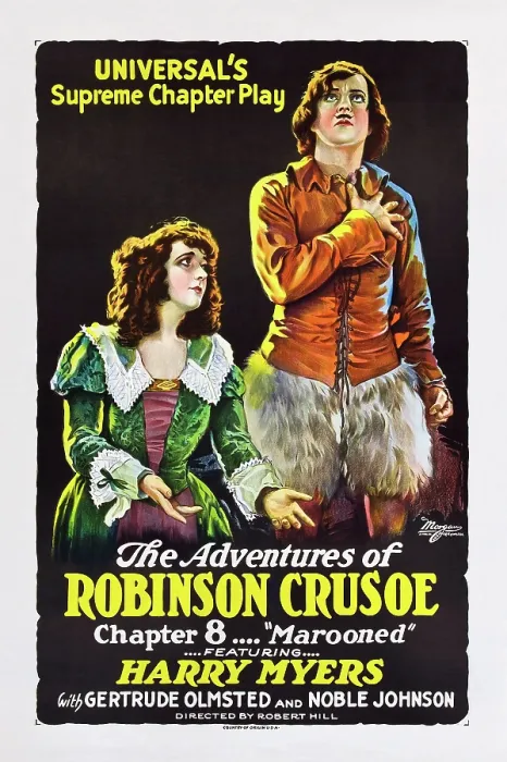 Framed Print : THE ADVENTURES OF ROBINSON CRUSOE, l-r: Gertrude Olmsted, Harry Myers in Chapter 8-Marooned, 1922 Framed Print : THE ADVENTURES OF ROBINSON CRUSOE, l-r: Gertrude Olmsted, Harry Myers in Chapter 8-Marooned, 1922