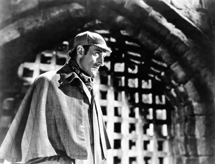 Framed Print : THE ADVENTURES OF SHERLOCK HOLMES, Basil Rathbone, 1939. 20th Century Fox-Film Corporation, TM & Copyright / courtesy Everett Collection Framed Print : THE ADVENTURES OF SHERLOCK HOLMES, Basil Rathbone, 1939. 20th Century Fox-Film Corporation, TM & Copyright / courtesy Everett Collection
