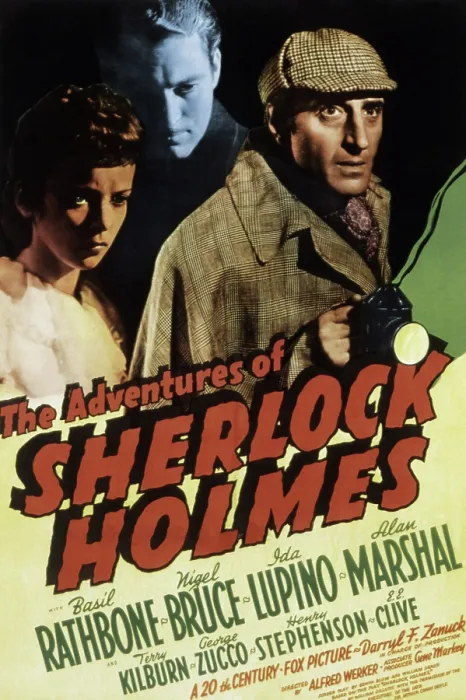 Framed Print : THE ADVENTURES OF SHERLOCK HOLMES, Ida Lupino, Alan Marshal, Basil Rathbone, 1939, TM and copyright 20th Century Fox Film Corp. All rights reserved  /  Courtesy: Everett Collection