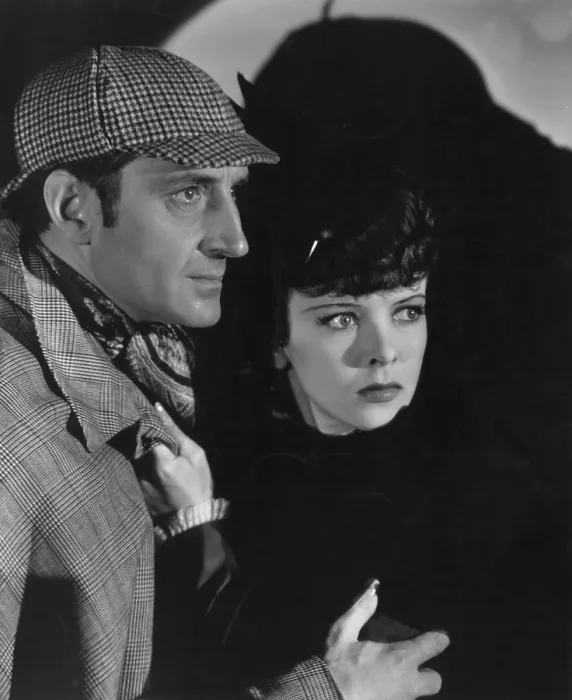 Framed Print : THE ADVENTURES OF SHERLOCK HOLMES, from left: Basil Rathbone, Ida Lupino, 1939, TM & Copyright 20th Century Fox Film Corp. / courtesy Everett Collection