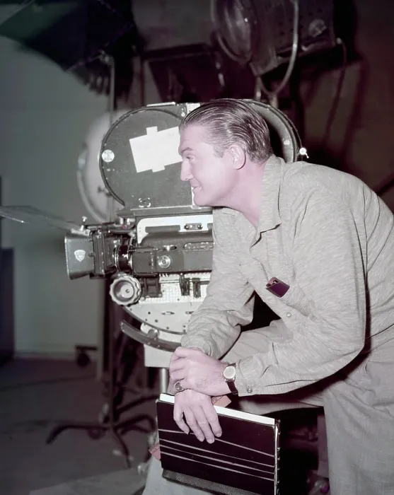 Framed Print : THE ADVENTURES OF SUPERMAN, from left: George Reeves, on set, 1953