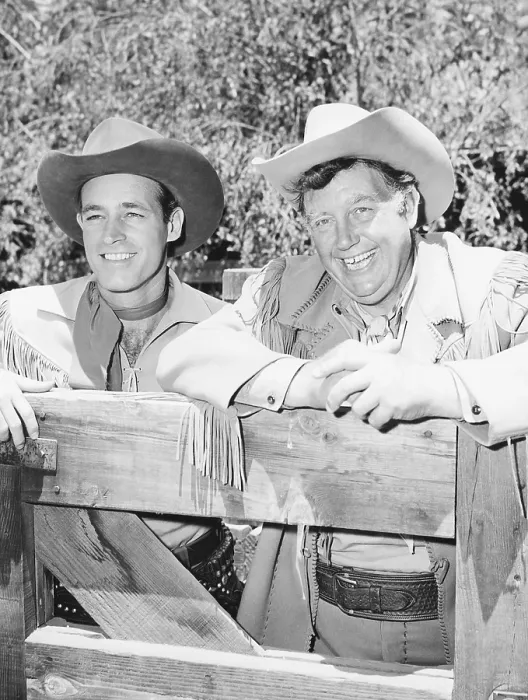 Framed Print : ADVENTURES OF WILD BILL HICKOK, from left: Guy Madison, Andy Devine, 1951-1958